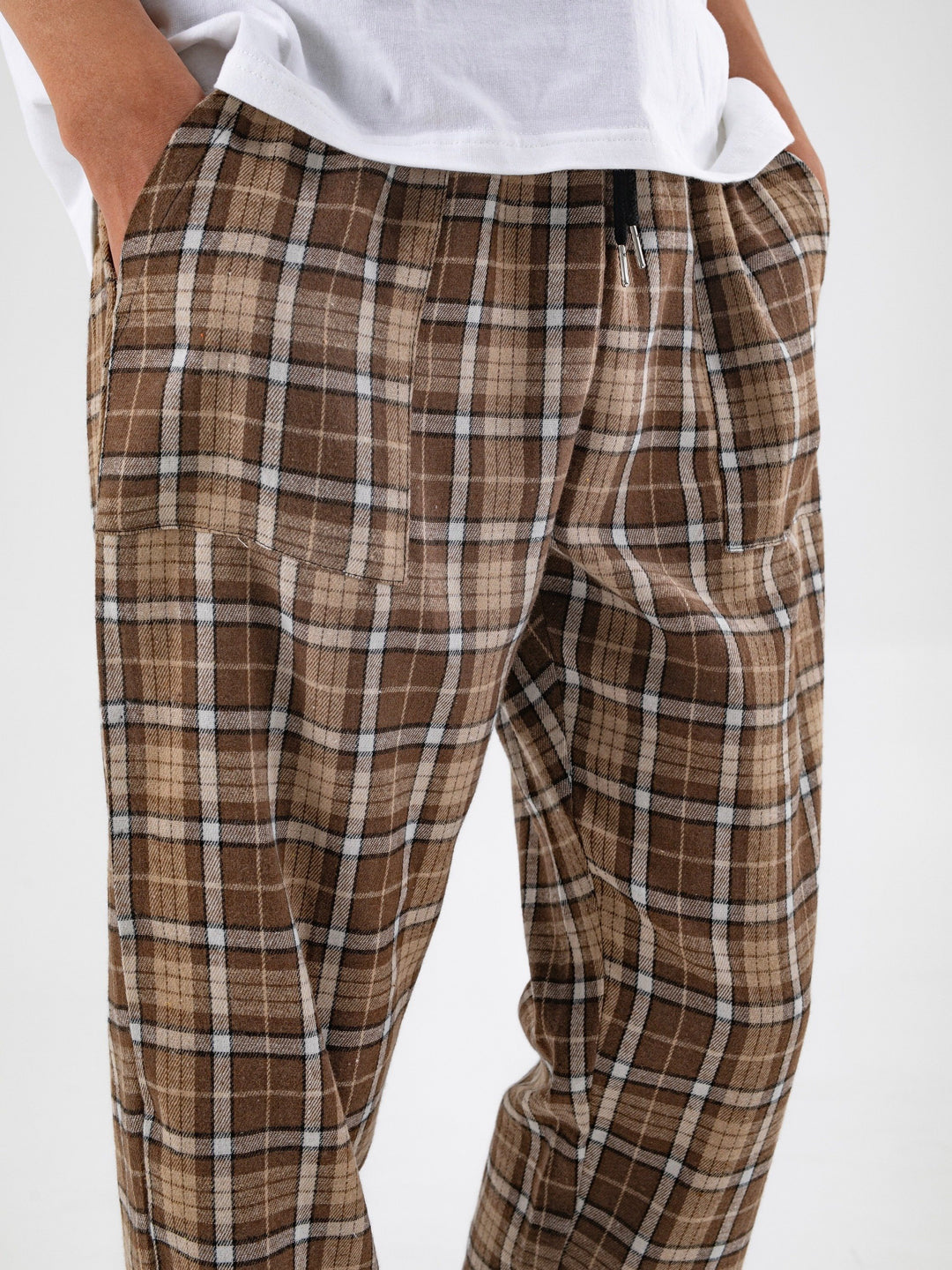 Herr Byxor | Tapered Rutigt | Med Snörning | Sommar