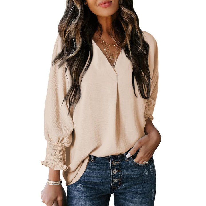 Dam Blus | Elegant | V-ringning | Sommar