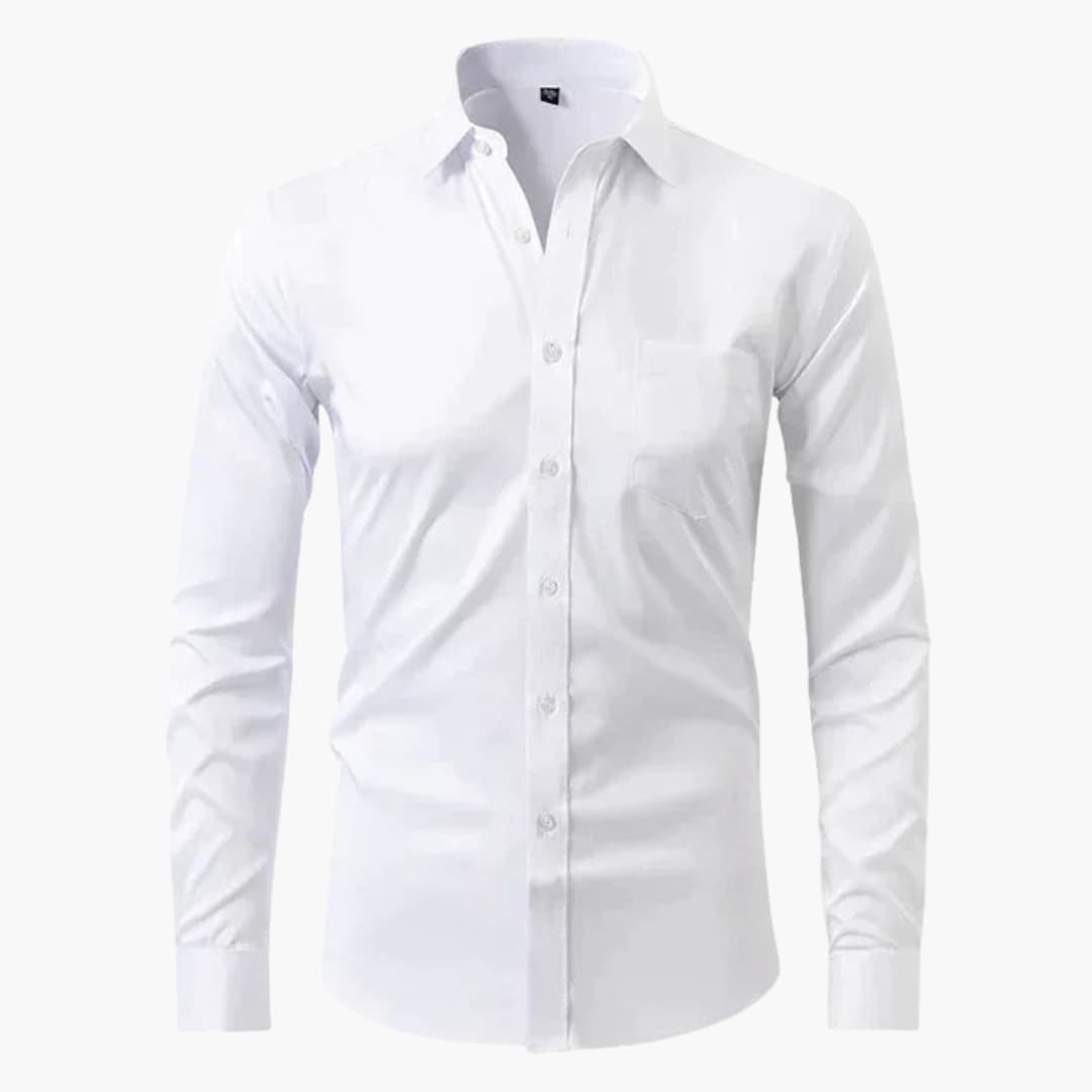 Herr Skjorta | Slim Fit | Med Knappar | Sommar