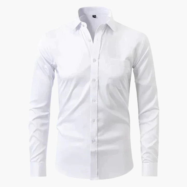 Herr Skjorta | Slim Fit | Med Knappar | Sommar
