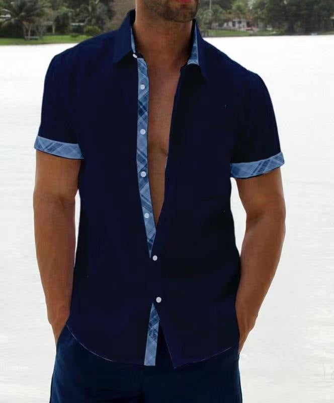 Herr Skjorta | Slimfit | Kort Ärm Med Knappar | Sommar