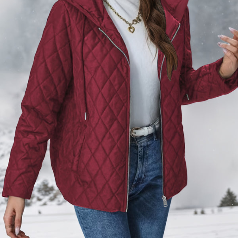 Vinterjacka Dam | Elegant Quiltad Jacka med Huva