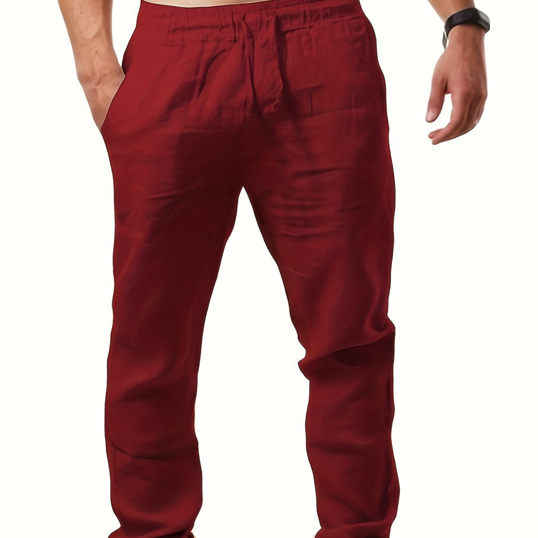 Herr Byxor | Straight | Elastisk Midja | Sommar