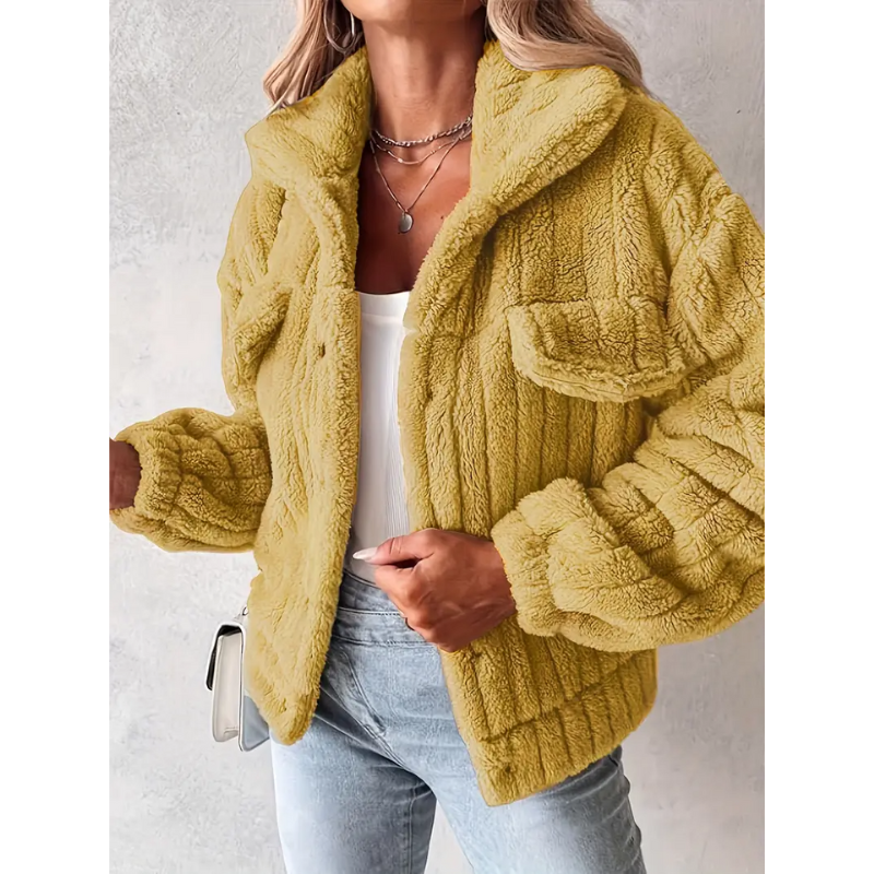 Vinterjacka Dam | Plushjacka i enfärgat | Casual och varm jacka