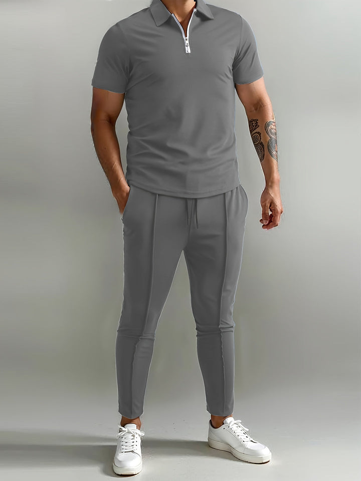 Herrar Set | Slimfit | Med Dragkedjekrage | Sommar