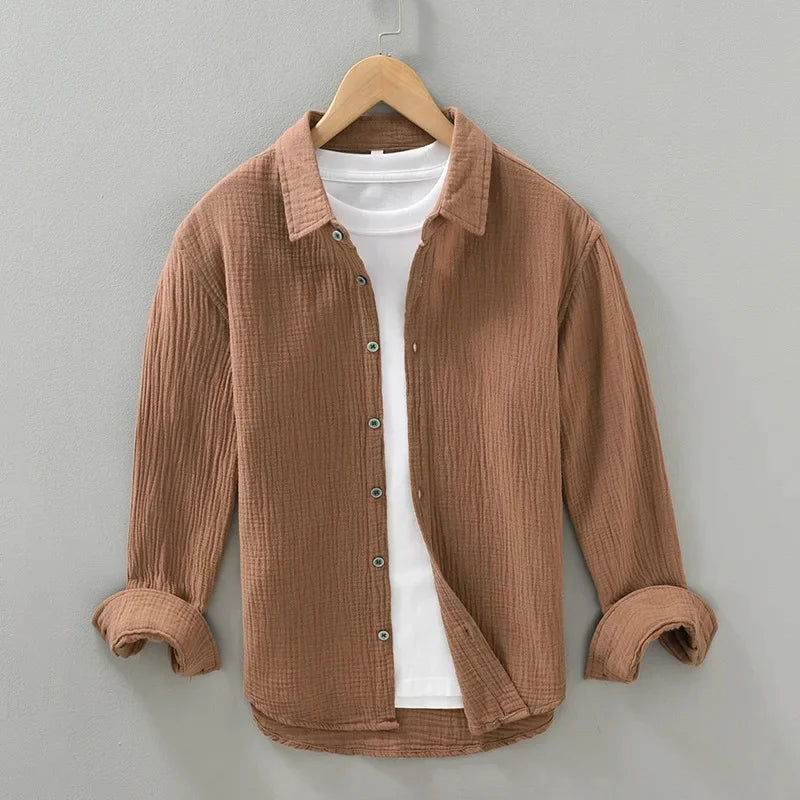 Herr Skjorta | Casual Stil | Lång Ärm | Sommar