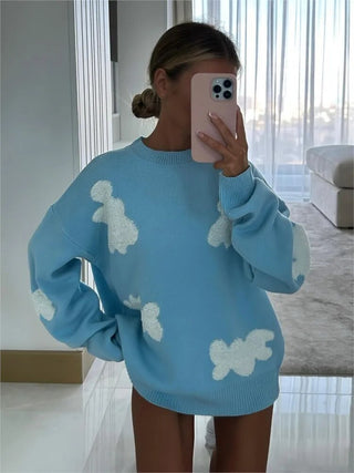 Stickad tröja för kvinnor | Mjukt tyg | Bekväm & mångsidig | Casual Chic