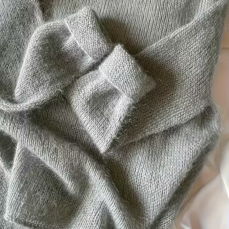Stickad Tröja | Rundhals | Casual och Lätt Damtröja