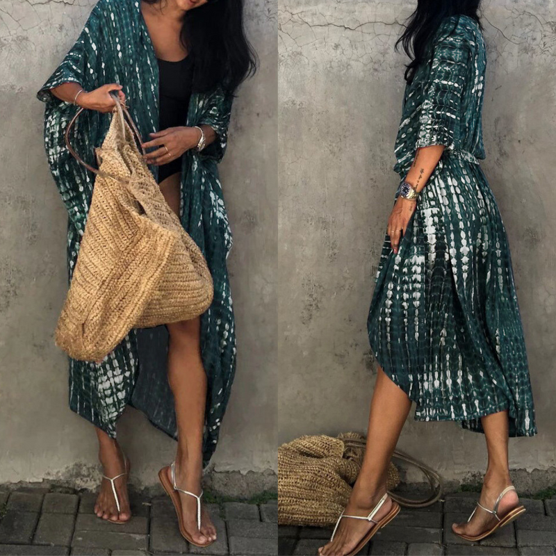 Strandkimono för kvinnor | virvlande cape | lätt och luftig | Sommar
