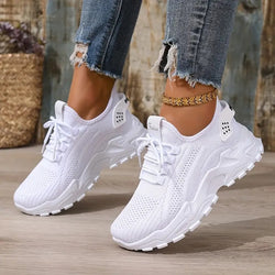 Sneakers för kvinnor | Sommar Mesh & Snörning | Bekväma låga löparskor