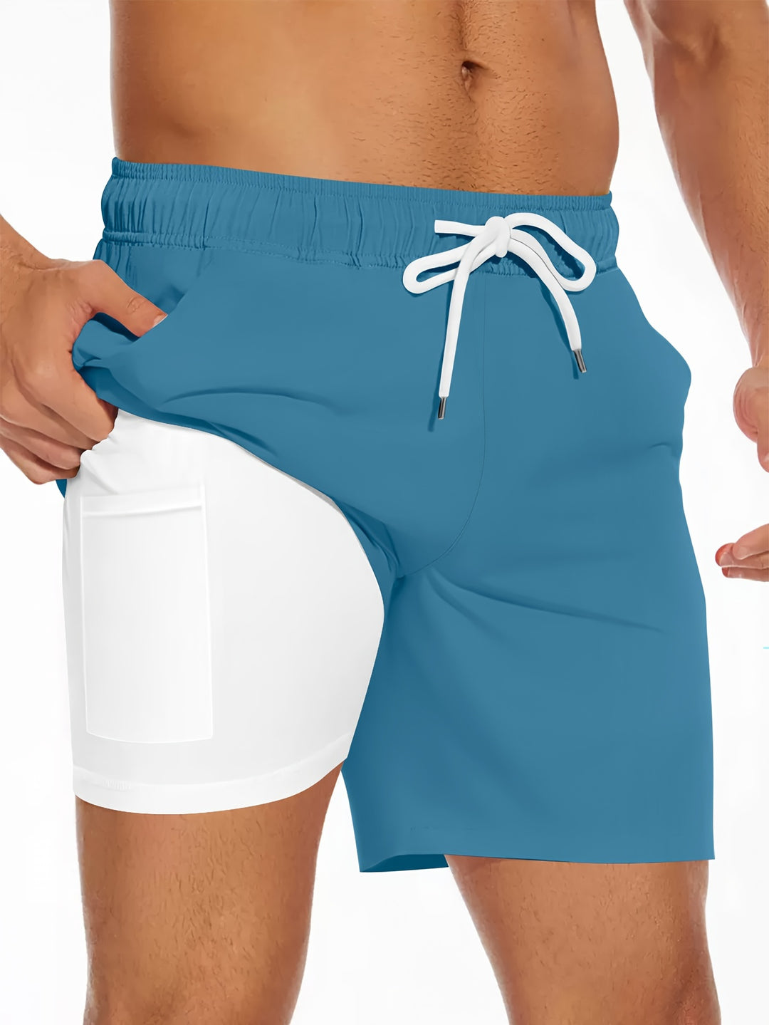Herr Badshorts | Slimfit Kort | Med Dragsko | Sommar