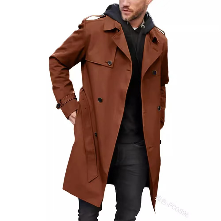 Herr Dubbelknäppt Trenchcoat - Klassisk Höstjacka
