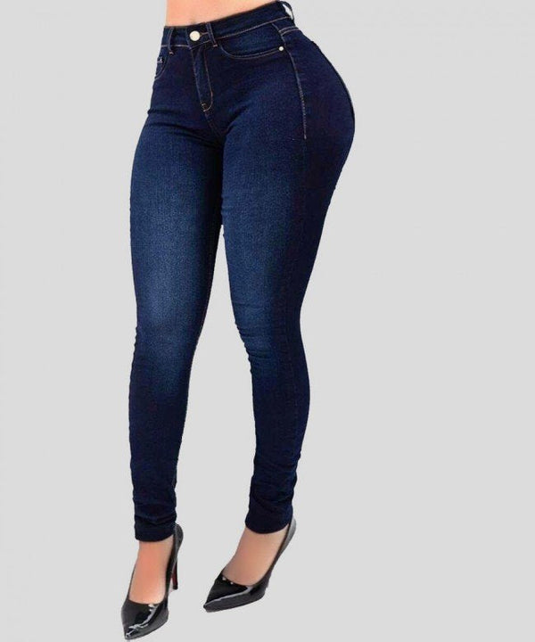 Smickrande Skinny Jeans med hög midja och stretch för damer i Classic Denim | Livia