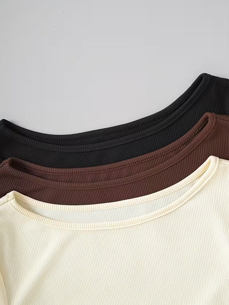Damlångärmad Tröja | 3-Pack | Mångsidiga Basplagg Kläder