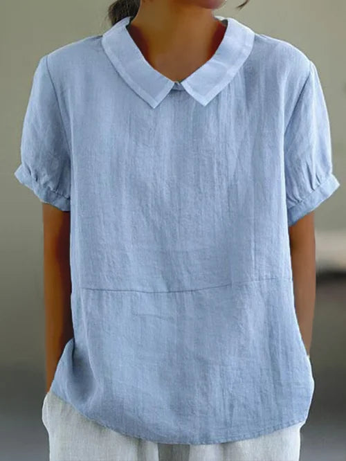 Dam Blus | Elegant | Med Krage | Sommar