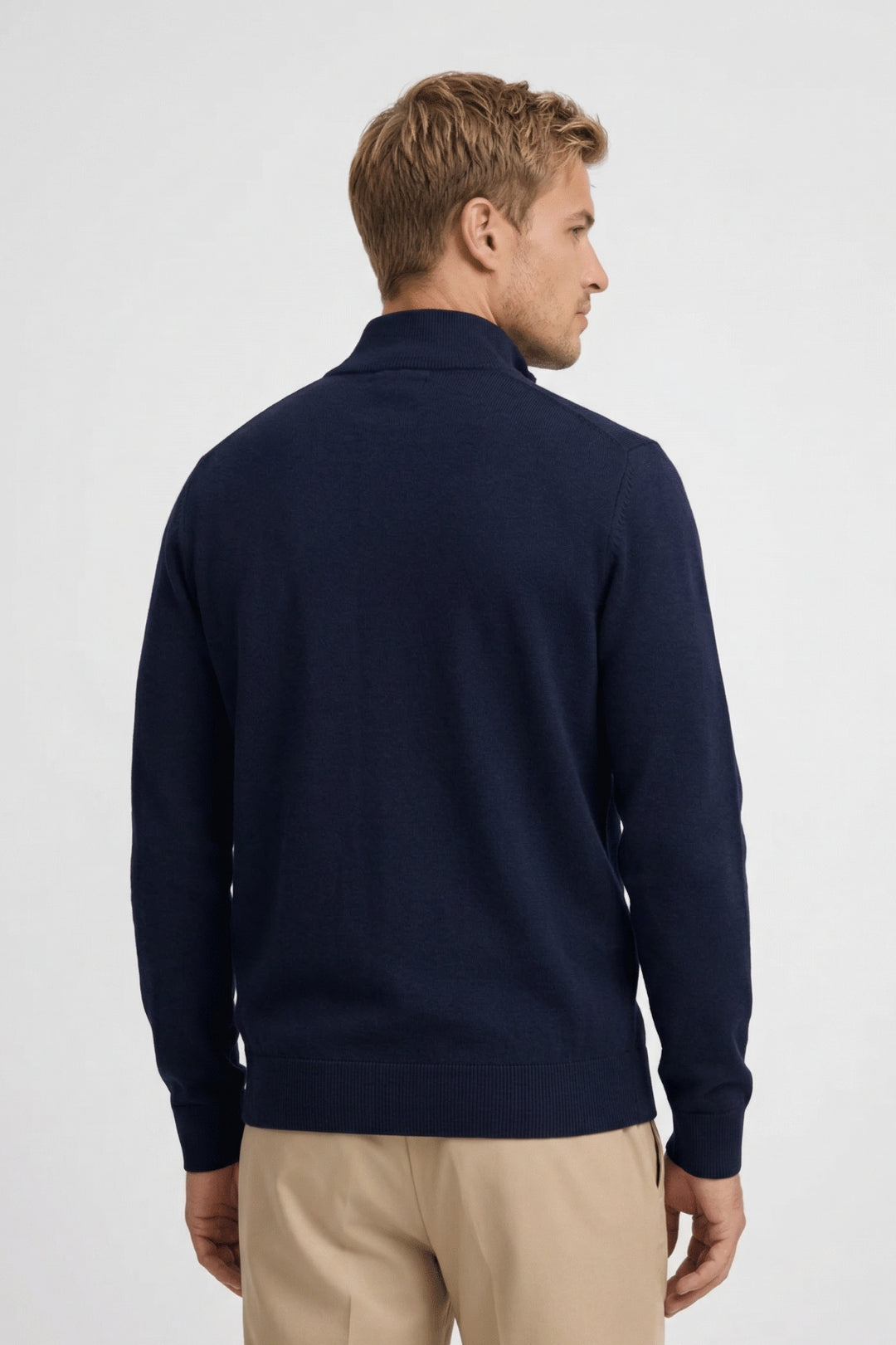 Herr Tröja | Slimfit Elegant | Halv Dragkedja