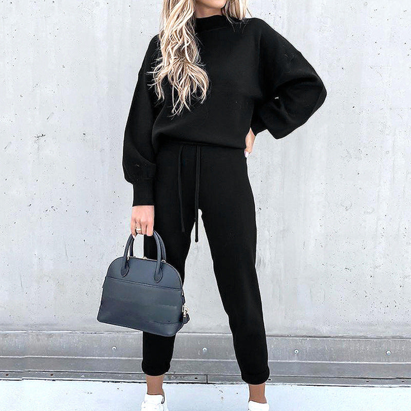 Tvådelat Set för Dam | Löst Sittande Sweatshirt & Pennbyxor | Bekväm Loungewear