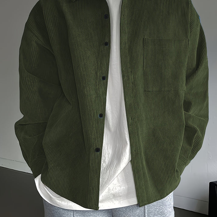 Herr Skjorta | Oversized | Med Knappar | Sommar
