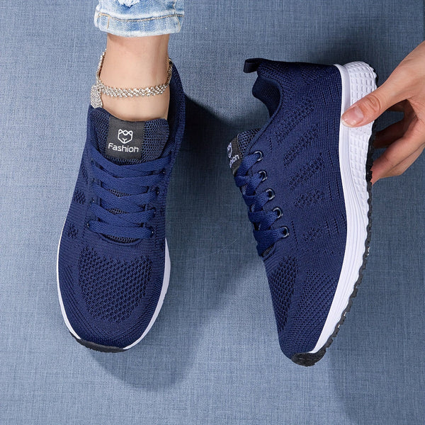 Dam Sneakers | Lätt & Andas | Kamouflagemönster | Stickad Meshdesign