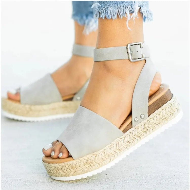 Flipflops med plattform för kvinnor | Hemp Rope Sleeve Heel | Trendy & bekväm | Sommardesign