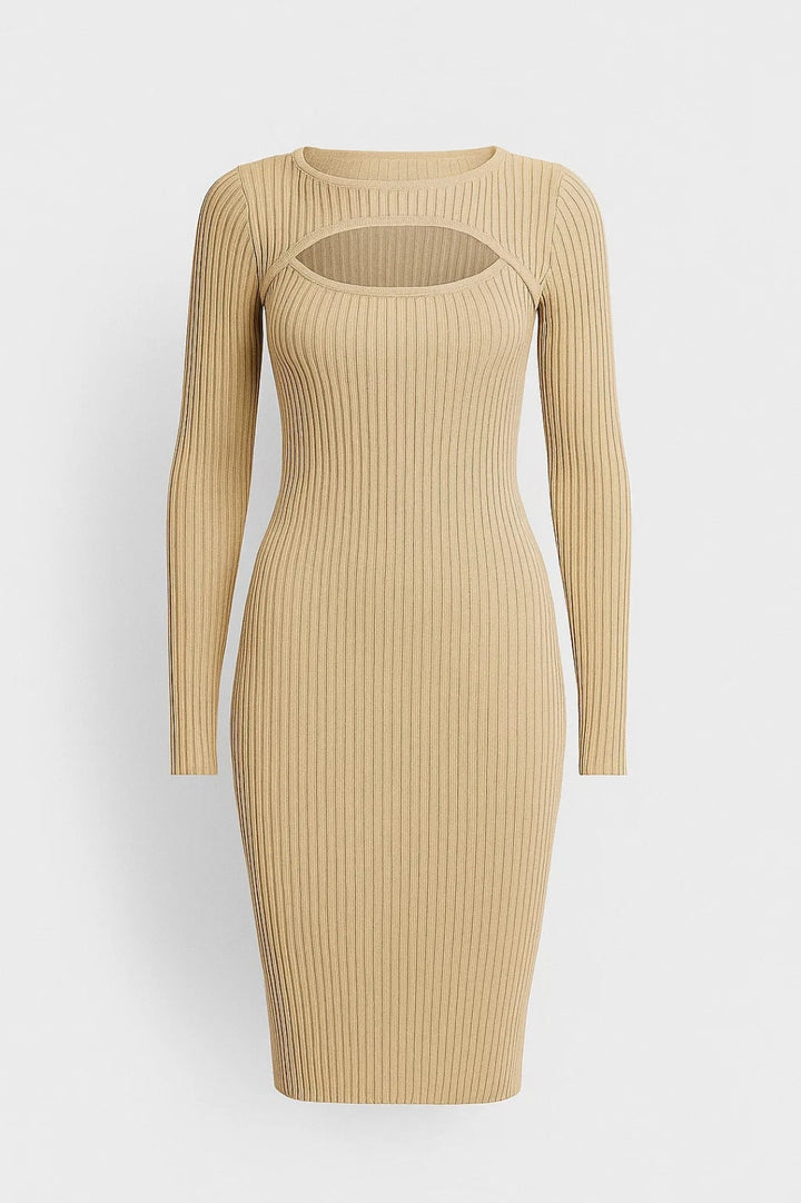 Dam Klänning | Slimfit | Ärmlös Met Cut-out | Sommar