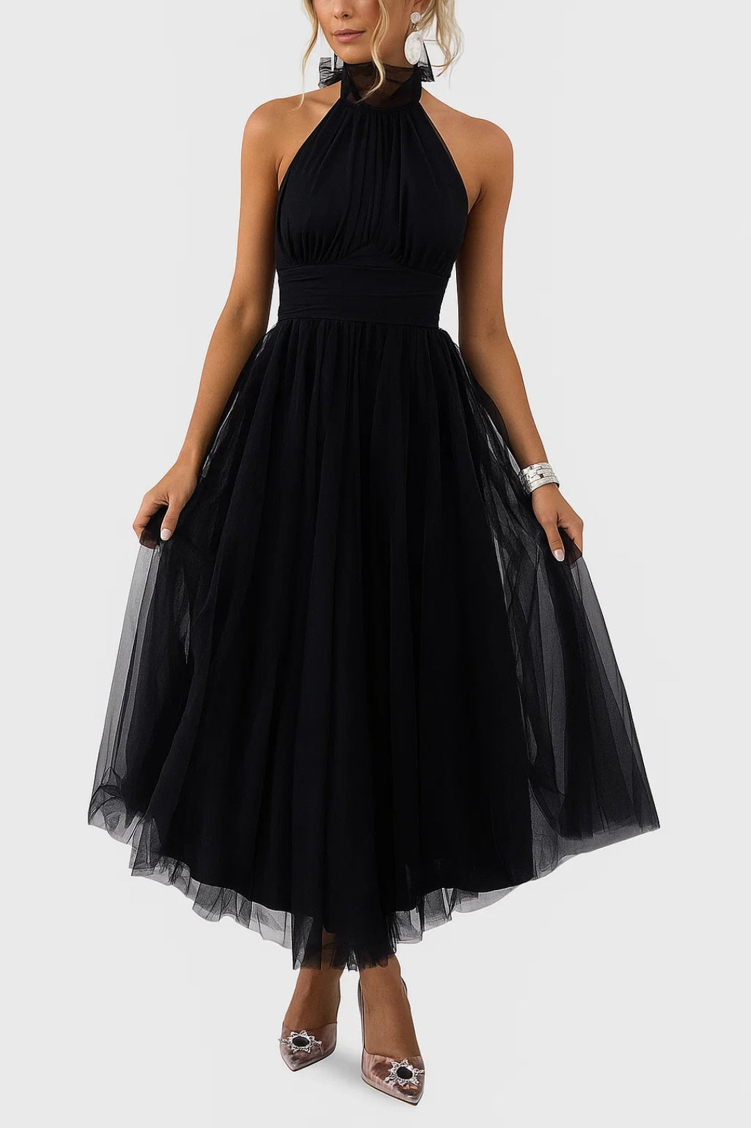 Dam Klänning | Elegant Figurnära | Hög Midja | Sommar