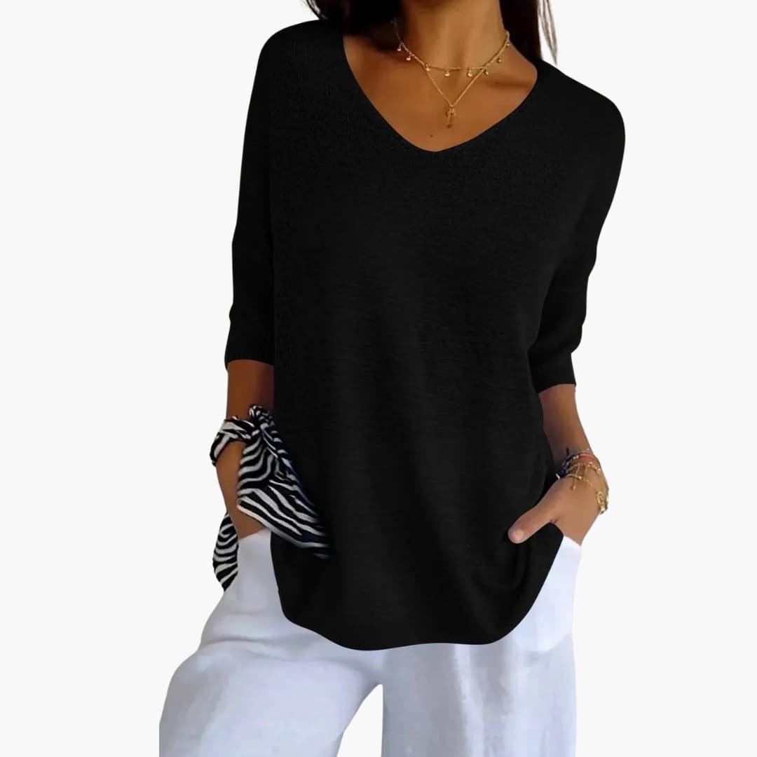 Dam Tröja | Oversized | V-Ringad | Sommar