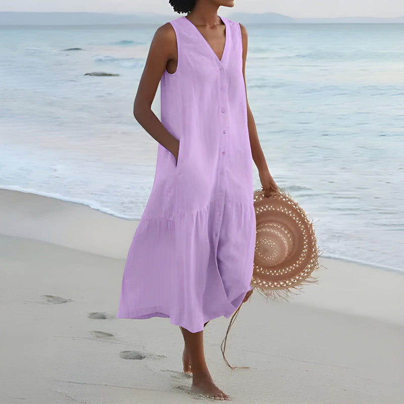Damklänning | V-ringning i Premiumstil | Lätt & Elegant Passform | Polyester