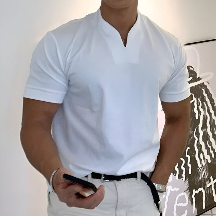 Herr T-shirt | Slimfit | Öppen Hals | Sommar