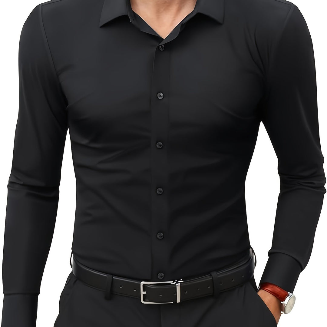 Herr Skjorta | Slimfit | Med Knappar | Sommar