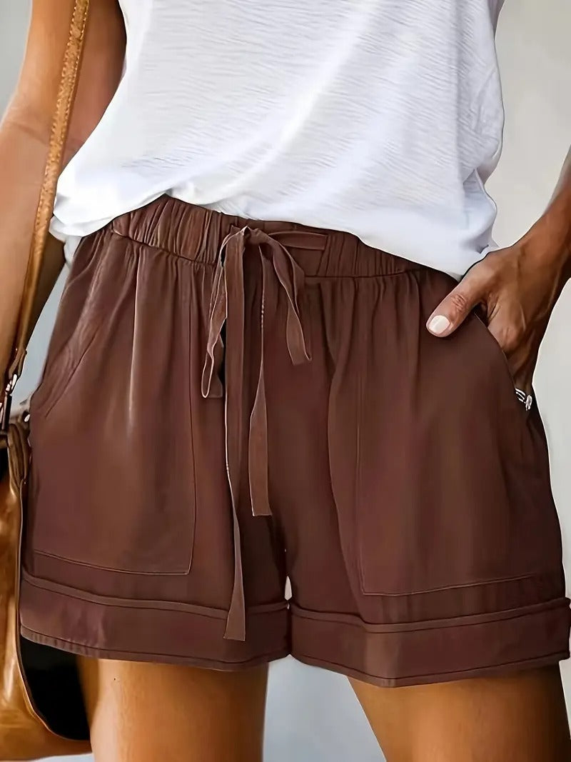 Damshorts | Enfärgade & Bekväma | Somriga Casual Shorts med Resårmidja