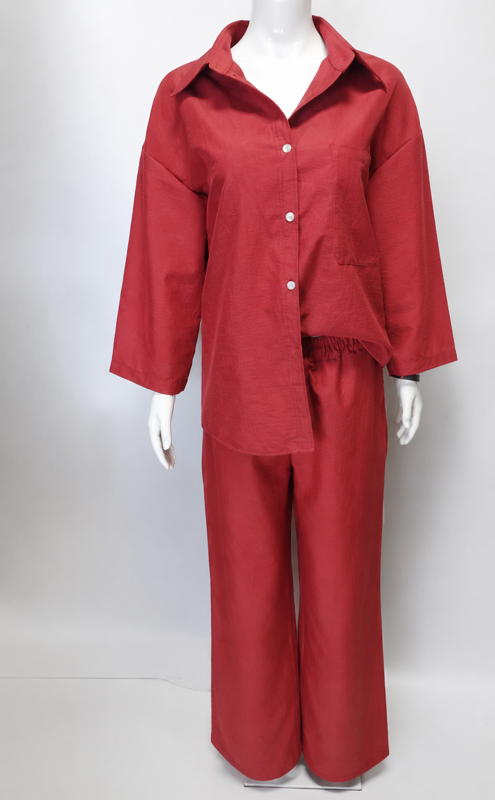 Dam Set | Skjortmodell | Vida Byxor | Sommar