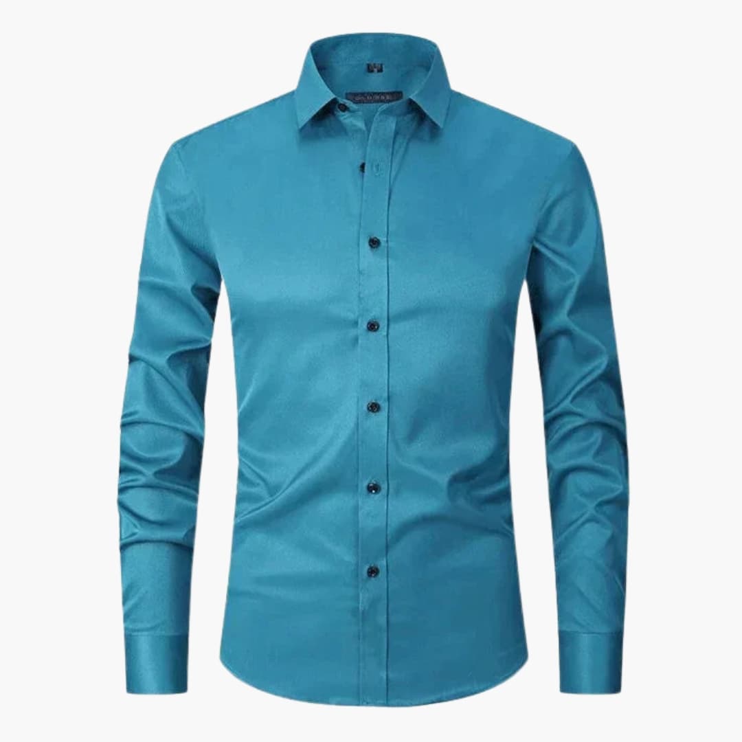 Herr Skjorta | Slim Fit | Med Knappar | Sommar