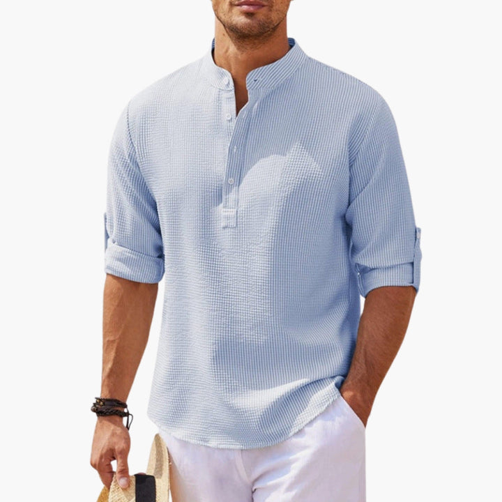 Herr Skjorta | Elegant | Med Knappar | Sommar