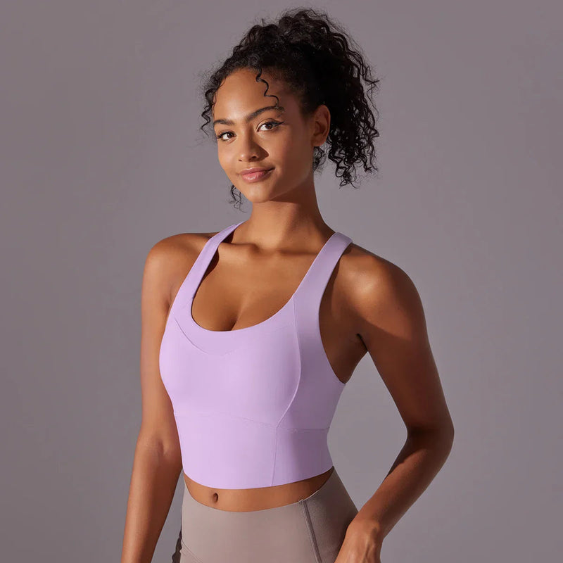 Dam Sport-BH | Åtsittande & Stretchig | Nylon Crop Top | Yoga & Träning
