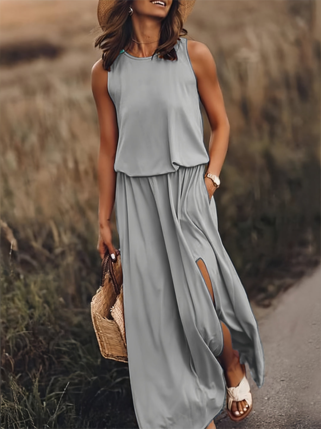 Dam Klänning | Oversized | Ärmlös | Sommar