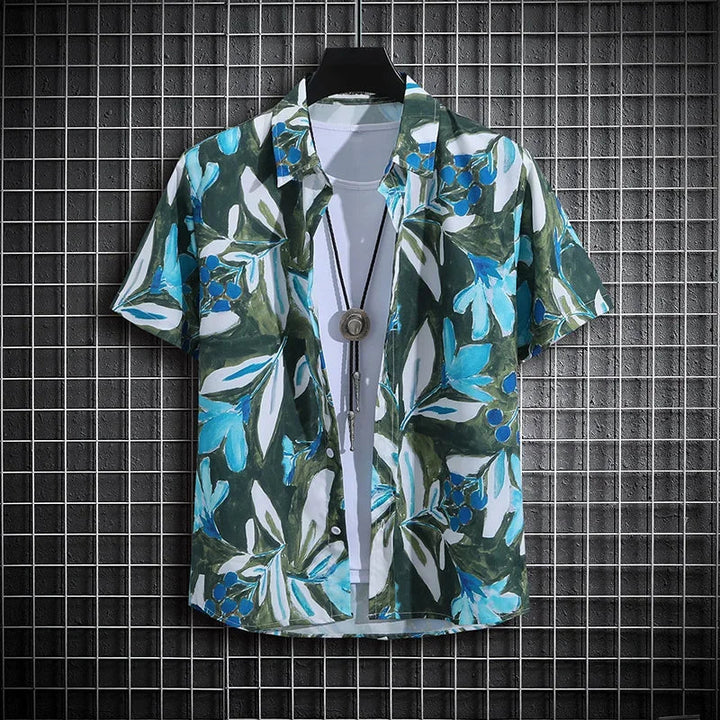 Herr Skjorta | Oversized | Blommigt Mönster | Sommar
