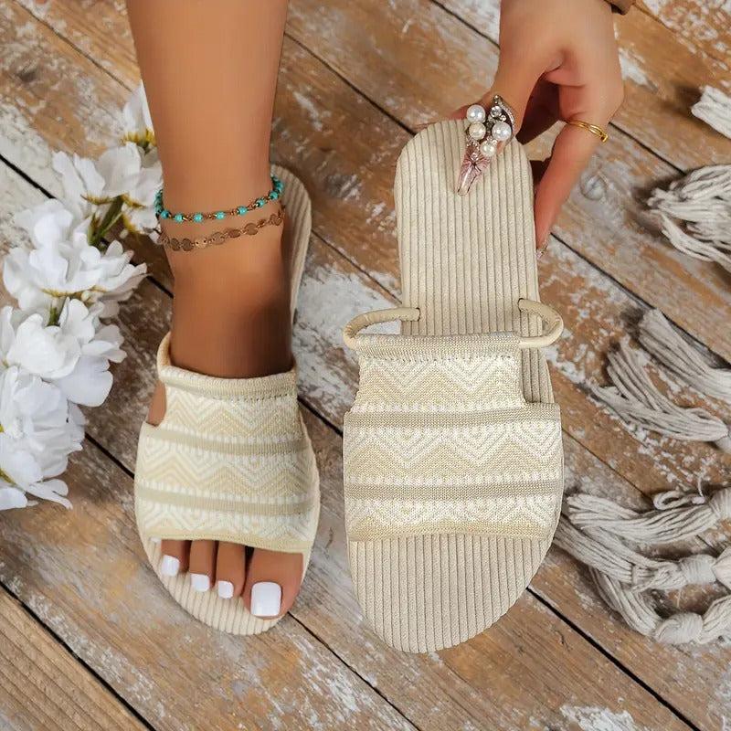 Sandaler för kvinnor | Bohemiska slides med remmar | Bekväma & öppna tår | För alla årstider