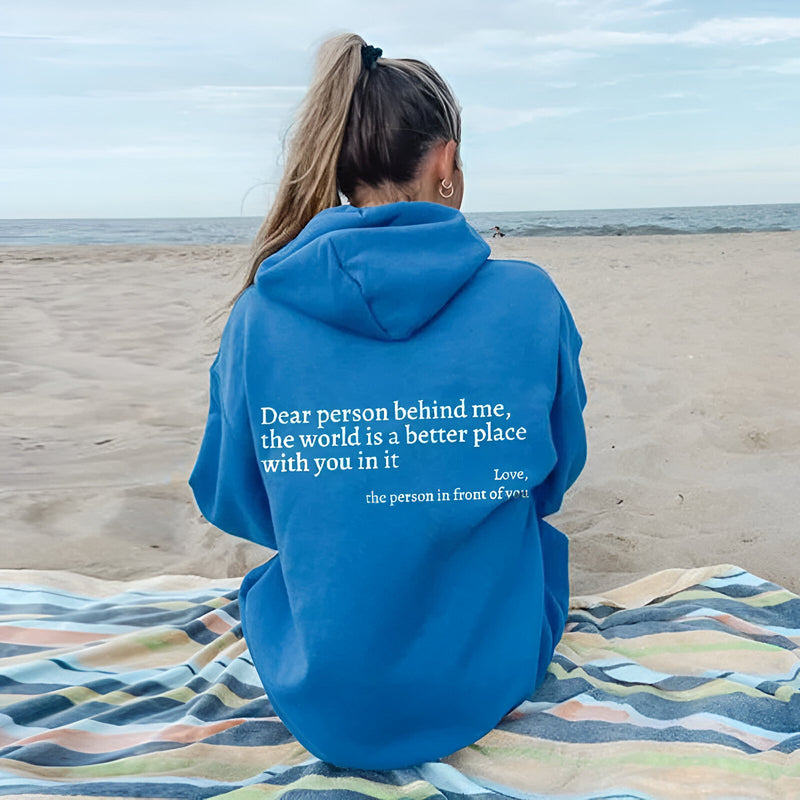 Huvtröja för kvinnor | Casual & Sportig | Tryckt design | Fickor & huva