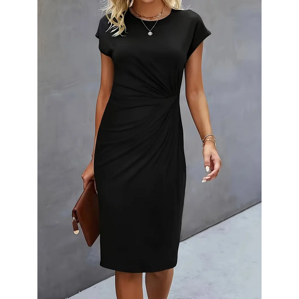 Dam Bodycon Klänning | Rynkad Design | Smickrande & Elegant Passform | Polyester-Bomstickad struktur