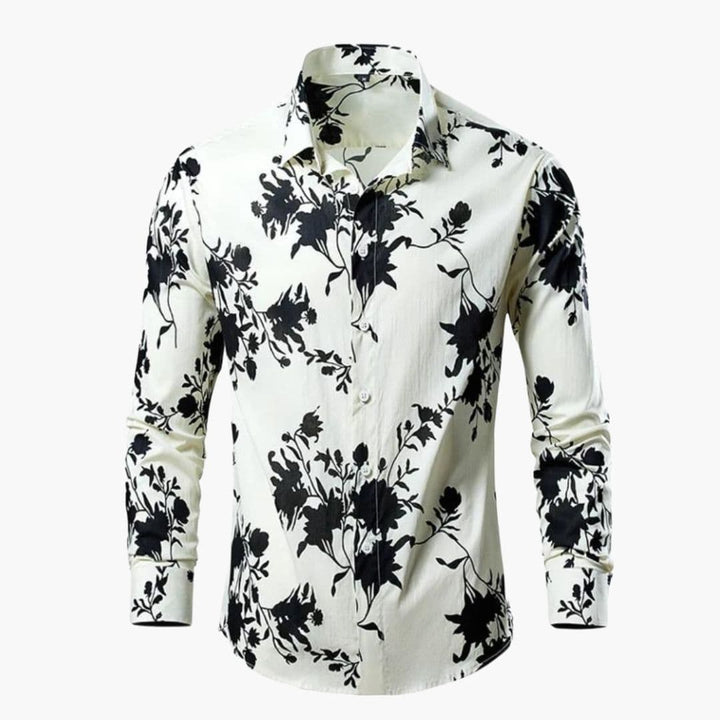 Herr Skjorta | Slimfit | Blommigt Mönster | Sommar