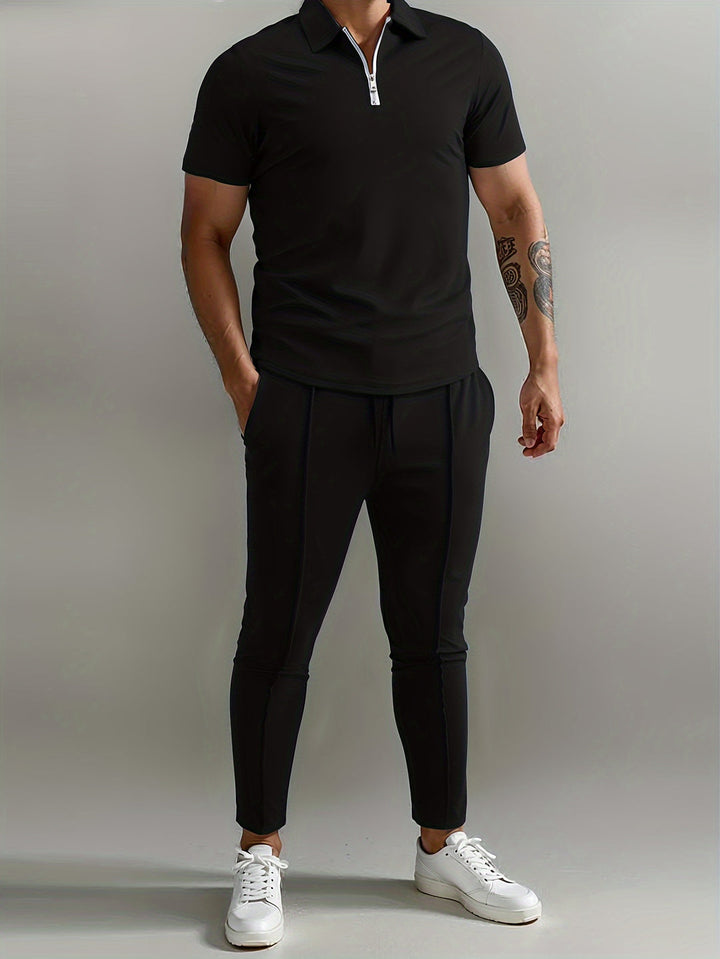 Herrar Set | Slimfit | Med Dragkedjekrage | Sommar