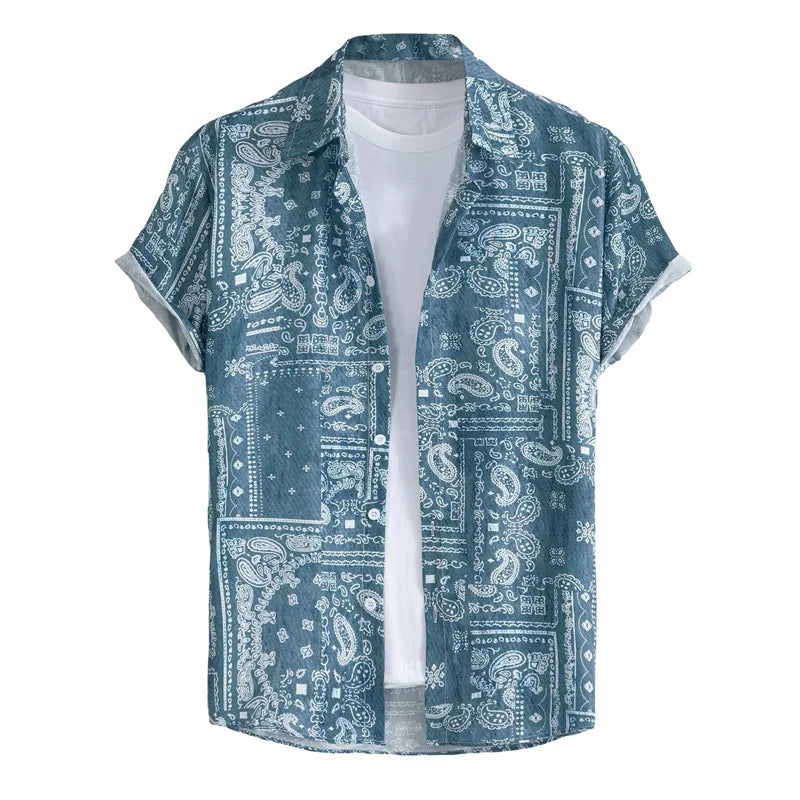 Herr Skjorta | Paisley | Kortärmad | Sommar