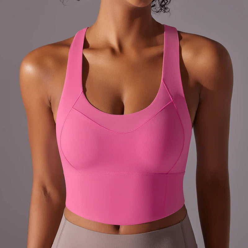 Dam Sport-BH | Åtsittande & Stretchig | Nylon Crop Top | Yoga & Träning