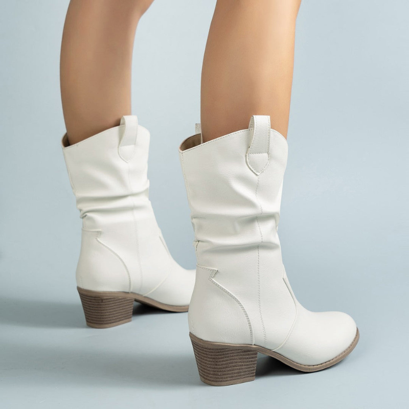 Skor För Vinter | Cowboyboots Dam | Spetsig Tå & Tjock Klack