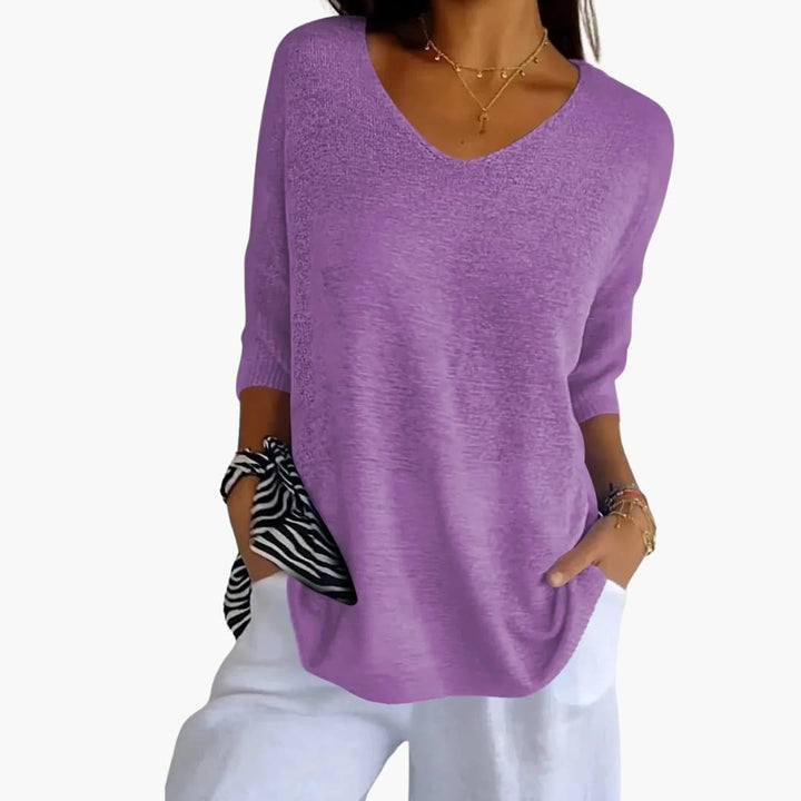 Dam Tröja | Oversized | V-Ringad | Sommar