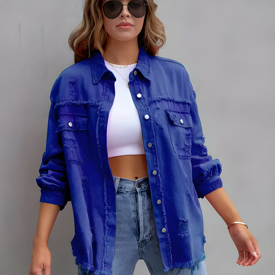 Vinterjacka Dam | Boho-jeansjacka | Oversized casual stil