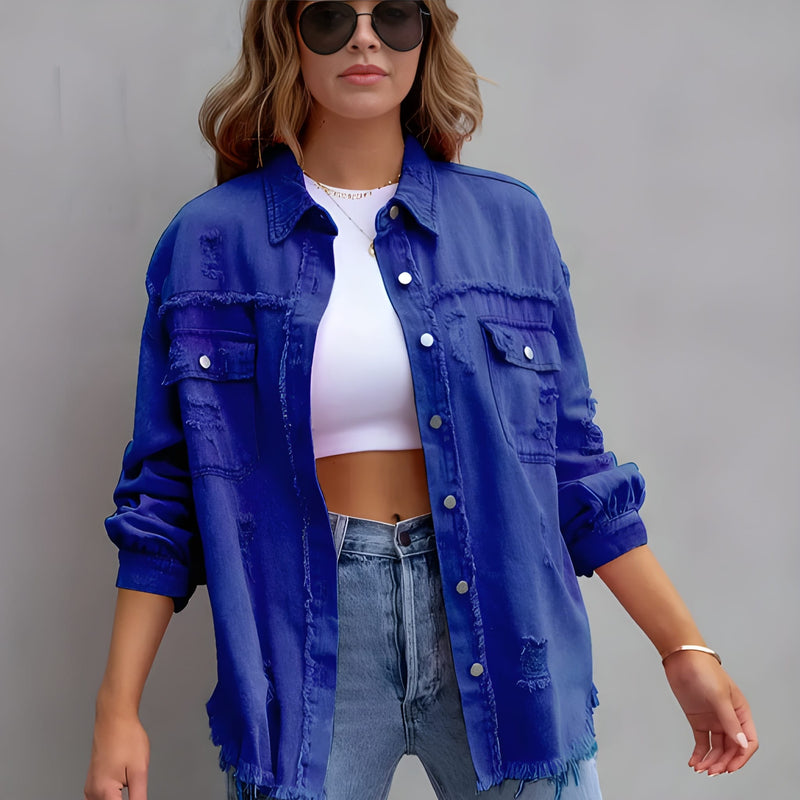 Vinterjacka Dam | Boho-jeansjacka | Oversized casual stil
