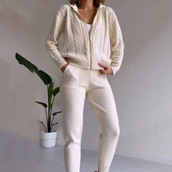 Kvinnor Tvådelat Set | Varmt & Bekvämt | Avslappnad Passform | Stilren Loungewear