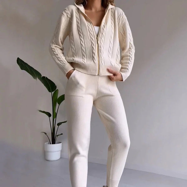 Kvinnor Tvådelat Set | Varmt & Bekvämt | Avslappnad Passform | Stilren Loungewear